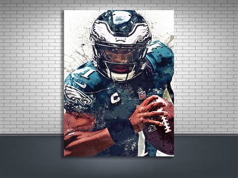 Jalen Hurts Poster Philadelphia Eagles Canvas Wrap Man - Etsy