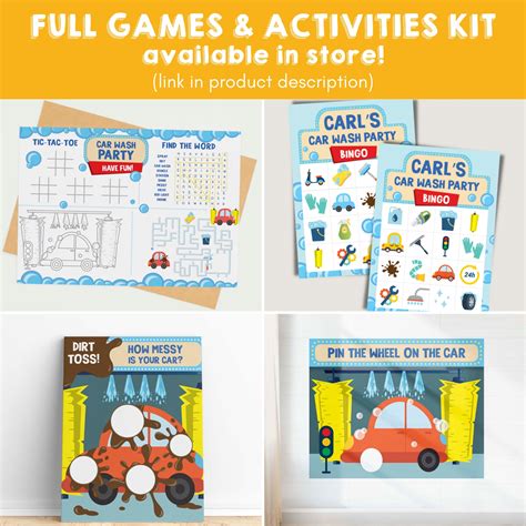 Car Wash Birthday Party Games/ Car Wash Coloring Activities - Etsy