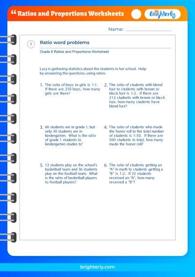 FREE Ratios And Proportions Worksheets [PDFs] Brighterly