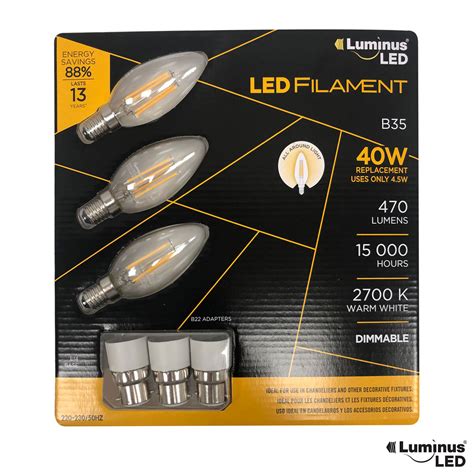 Conglom Luminus LED Chandelier Filament Dimmable Bulbs