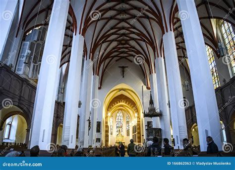 Interior of Lutheran St. Thomas Church Thomaskirche in Leipzig, Germany. November 2019 Editorial ...