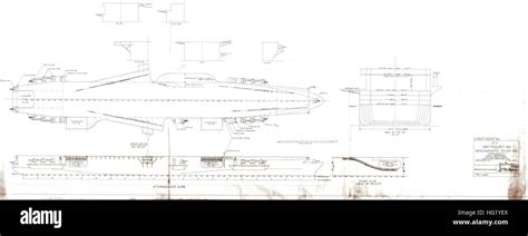 USS United States (CVA-58) preliminary design drawing, 12 December 1947 ...