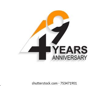 49 Years Anniversary Simple Design White Stock Vector (Royalty Free ...