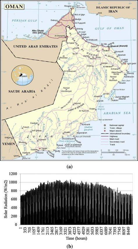 a Sohar city on Oman map; b Sohar solar radiation (Kazem and Chaichan,... | Download Scientific ...