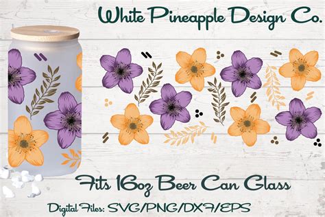 Can Glass Wrap Can Glass Svg Glass Wrap Blank and Fill Template Svg,16oz Libbey Full Wrap Svg ...