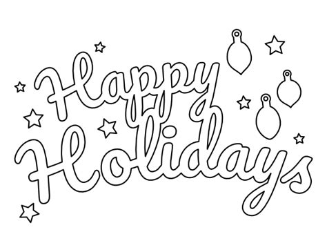 Printable Happy Holidays Coloring Page