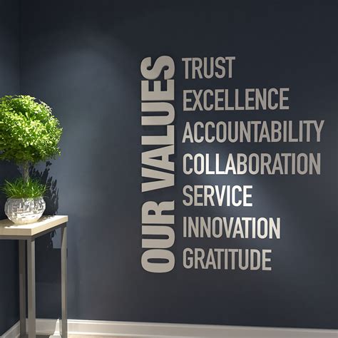 Office Decor Values 3D Text Apply this Office Decor Values 3D Text in any flat surface (walls ...