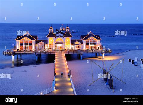 Sellin Pier, Ruegen Island, Baltic Sea Coast, Northern Germany Stock Photo, Royalty Free Image ...