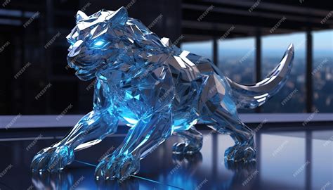 Premium AI Image | Clear glass crystal animals Generative Ai