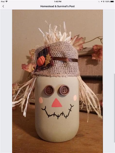 Mason Jar Halloween Crafts, Scarecrow Crafts, Mason Jar Crafts, Diy Halloween Decorations ...