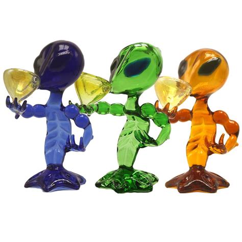 2020 Alien Bong Alien Glass Pipes Pink Blue Green Brown Purple Dab Rig Glass Water Pipe Beaker ...