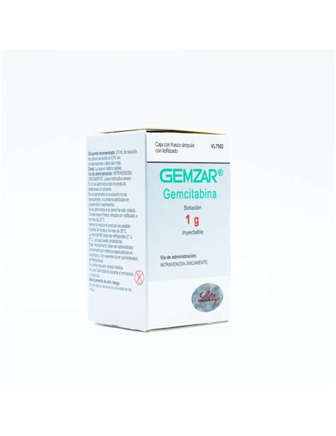 Buy on Mexico Gemzar 1 g With 1 Vial Bottle. Injectable Solution - Gemcitabine with Delivery