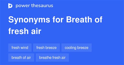 Breath Of Fresh Air synonyms - 140 Words and Phrases for Breath Of Fresh Air