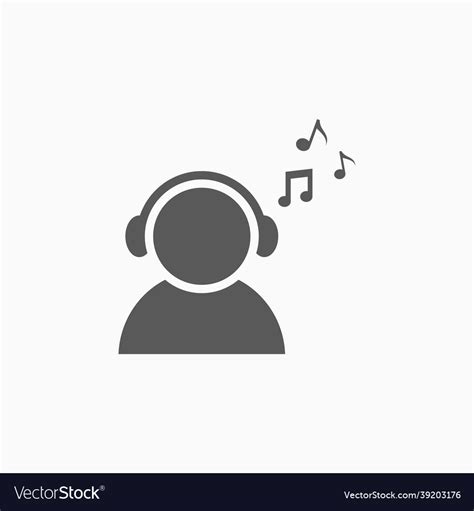 Listening to music icon Royalty Free Vector Image