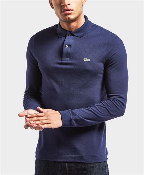 Lyst - Lacoste Slim Fit Long Sleeve Polo Shirt in Blue for Men