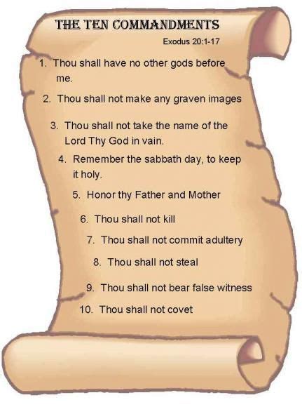 The Ten Commandments (Exodus 20:2-17 and Deuteronomy 5:6-25) @bibquotes | Ten commandments, 10 ...