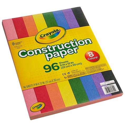 Crayola 993000 9" x 12" 8-Assorted Color Construction Paper - 96/Pack