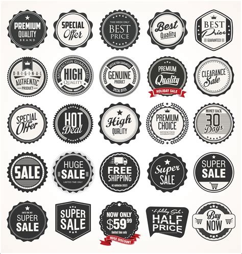 Retro vintage badges and labels 329510 Vector Art at Vecteezy