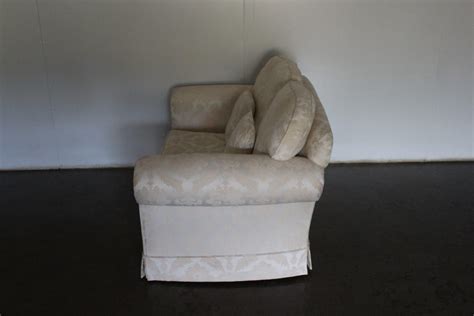 Handsome Duresta "Waldorf" 2-Seat Sofa in Ivory Pale-Cream Woven Damask Fabric - Lord Browns ...