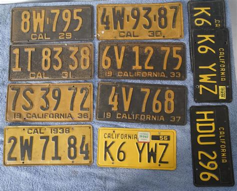 Sold Price: Collection of Vintage California License plates - Invalid ...