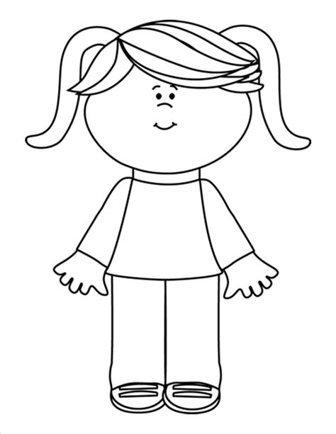 Free Little Girl Clipart Black And White, Download Free Little Girl ...