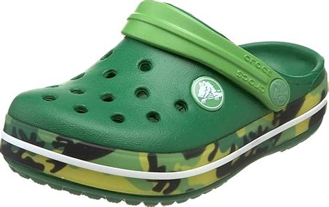 Crocs Junior Crocband Dino Camo Kelly Green/lime Mule and Clog Sandal ...