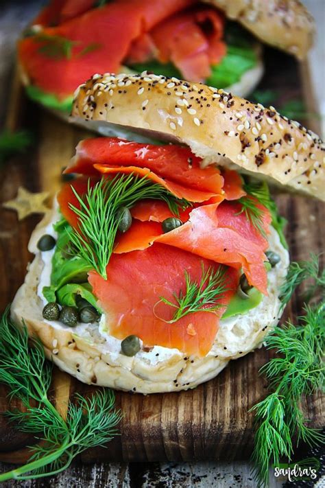 Smoked Salmon Bagel Sandwiches - Sandra's Easy Cooking