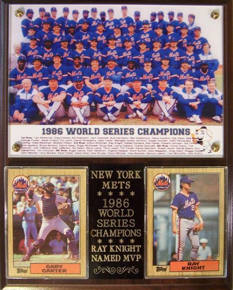 New York Mets 1986 World Series Champions Photo Card Plaque Gary Carter | eBay