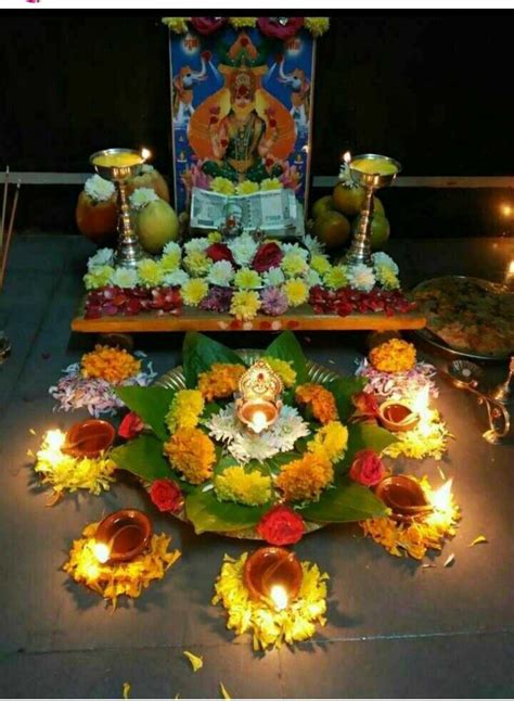 Pin by sharmila vinayagam on Festival Decoration | Goddess decor, Diwali decorations at home ...