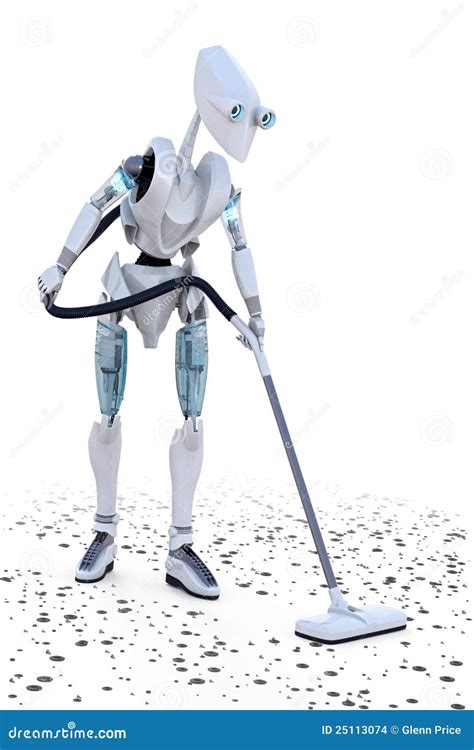 Robot Vacuuming stock illustration. Illustration of render - 25113074