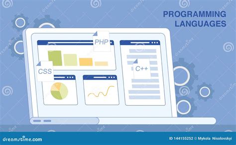 Programming Languages Vector Web Banner Template Stock Vector - Illustration of coding ...