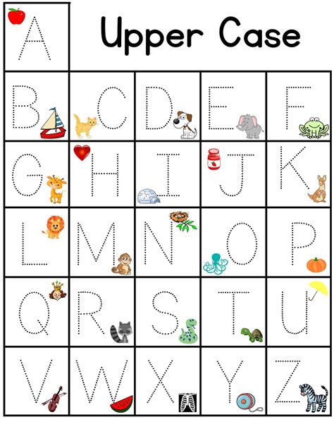 Upper Case Alphabet Charts | Activity Shelter