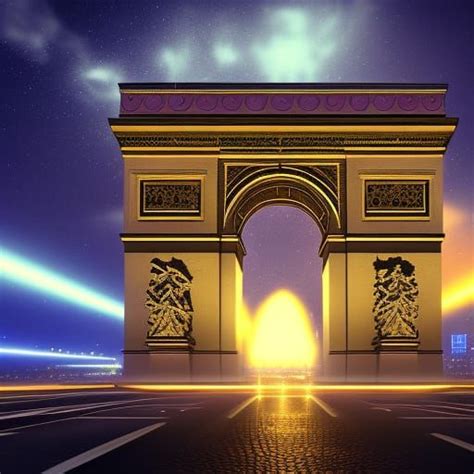 The Arc de Triomphe lit up at night - AI Generated Artwork - NightCafe ...