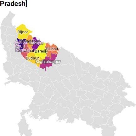 Location of Rohilkhand plains in Uttar Pradesh (source): prepared by ...