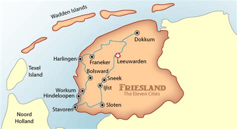 Friesland Eleven Cities Map and Travel Guide