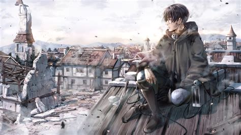 Levi Ackerman in Ruins - 4K Ultra HD Wallpaper