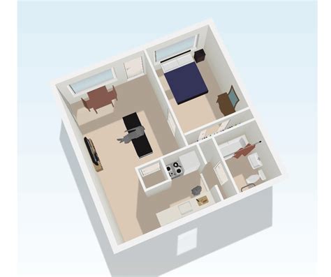 Riviera Apartments - Floorplans for Single Bedroom Apartment