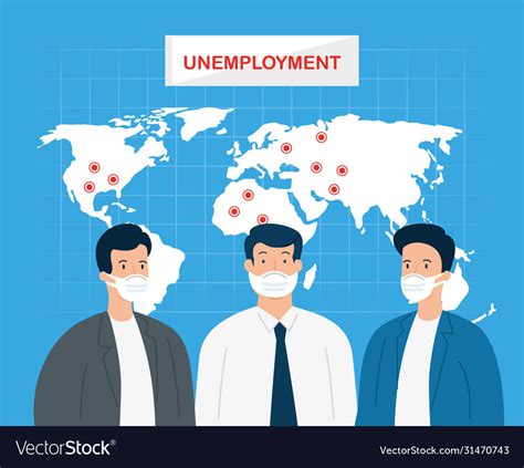 Coronavirus unemployment jobless from covid19 19 Vector Image