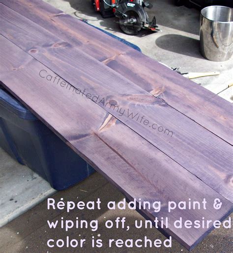 Purple wood mix paint and water paint on wood and wipe repeat as color ...