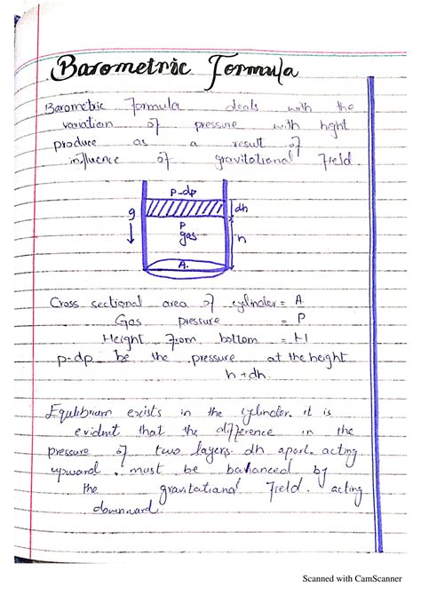 SOLUTION: Derivation of Barometric Equation - Studypool