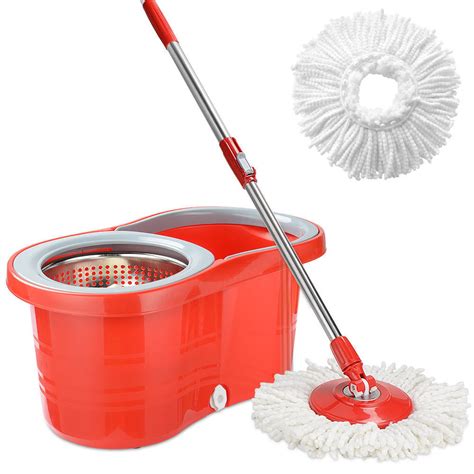 Rotating Mop Bucket, Removable Rotating Basket & 360 ° Magic Mop, Wet & Dry Mop - LIVINGbasics®