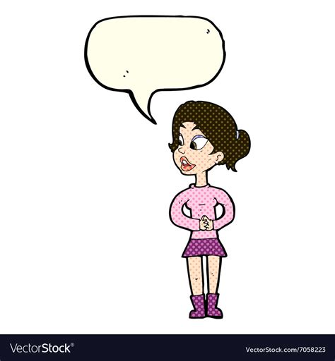 Cartoon girl talking with speech bubble Royalty Free Vector