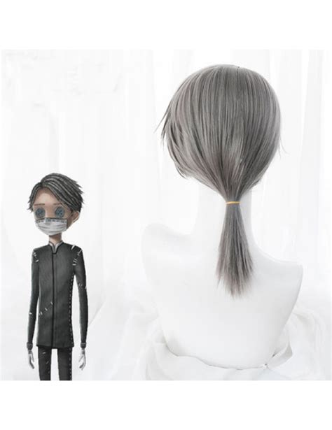 Identity V Aesop Carl Dark Gray Cosplay Wig with Ponytail ( free ...