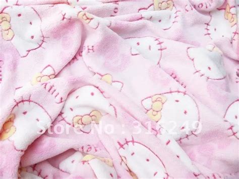 Hello Kitty Cute Coral fleece Fabric Cloth Pink-in Fabric from Home ...