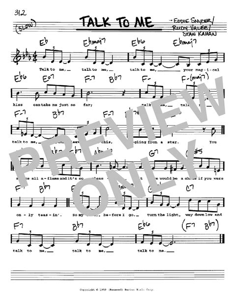 Talk To Me | Sheet Music Direct