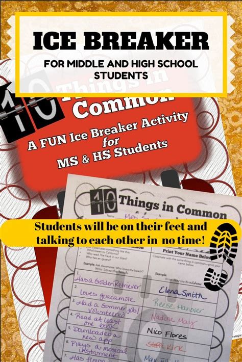 Back to School Ice Breaker Activity : 10 Things in Common {freebie} | Icebreaker activities ...