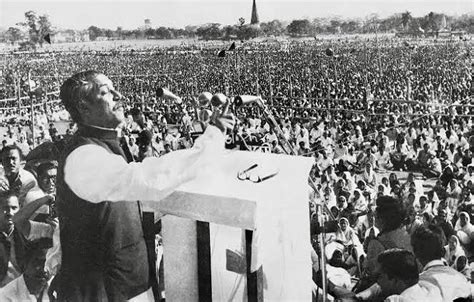 Sheikh Mujibur Rahman delivering the 7 March Speech of Bangabandhu in ...