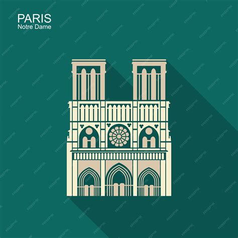 Premium Vector | Notre dame de paris cathedral france vector icon