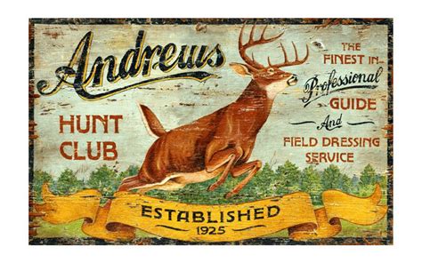 Custom Hunt Club Vintage Style Metal Sign - Personalized Antique ...