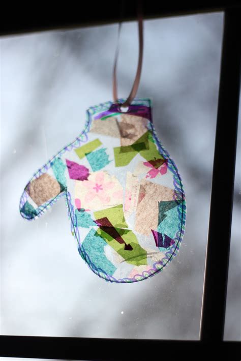 Toddler Approved!: Tissue Paper Mitten Sun Catcher